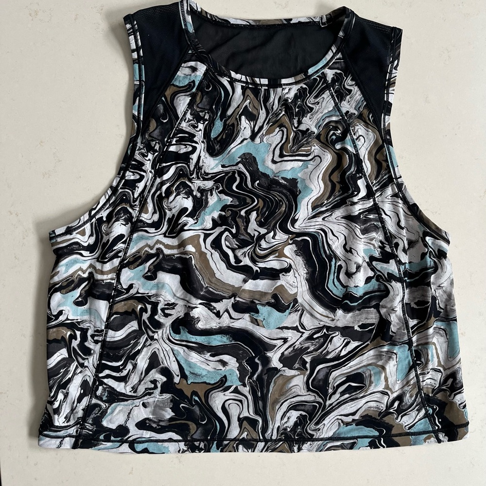 lululemon athletica Black and White Marble Tank Top-S
